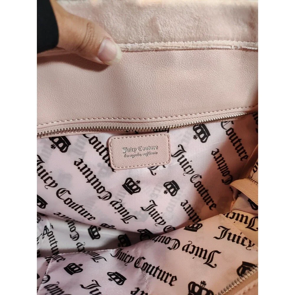 Juicy Couture Extra Spender Tote In Soft Pink Velvet Studded Logo (875)